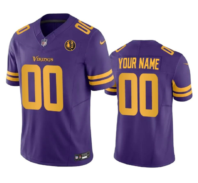 Men's Minnesota Vikings Active Player Custom Purple 2023 F.U.S.E. With John Madden Patch Color Rush Limited Football Stitched Jersey
